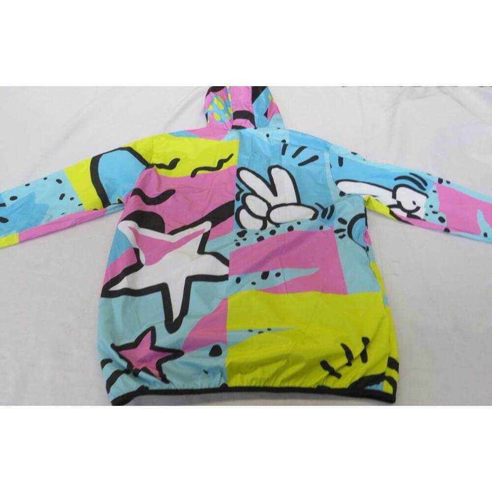 Reason Men’s RELAX ANORAK 80s Colorful Pullover Hoodie Windbreaker Jacket Large - Picture 14 of 16